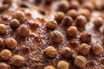 Sesame rye bread as a background