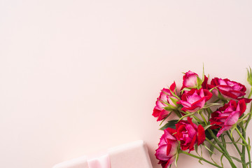 top view of red rose for mother & valentine day