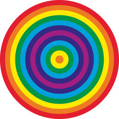 Rainbow colourful on empty background made circle