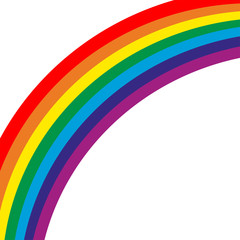 Rainbow colourful on empty background curved downwards