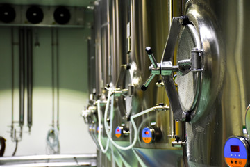 Small beer fermentation tank in temperature control room