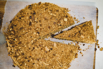 THE MOST AMAZING RUSSIAN HONEY CAKE. View from above.
