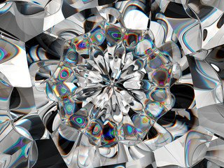diamond Abstract structure extreme closeup and kaleidoscope