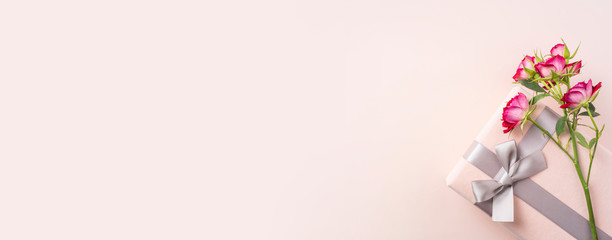 top view of red rose for mother & valentine day