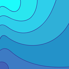 Abstract wavy background in blue tones. Pattern winding lines