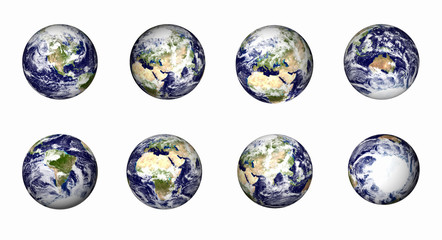 Obraz premium earth globe set at various view points