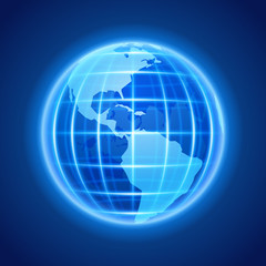 Abstract globe earth neon light icons set design elements for infographics design.