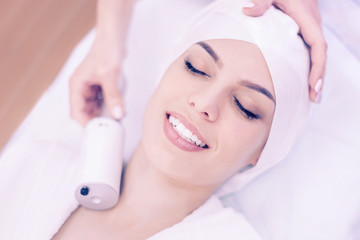 Cosmetology. Closeup of facial massage apparatus.