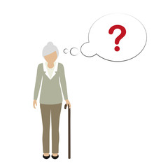 old woman character can not remember vector illustration EPS10