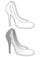 SHOES footwear design fashion flat sketch template