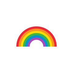 Rainbow arch colorful vector icon with primary color spectrum. Rainbow 6-colors curve simple icon.