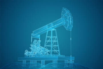 oil derrick. vector 3d object. mining of minerals.