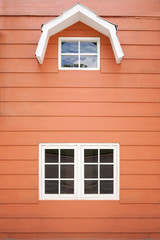Old farm house window  at countryside village.