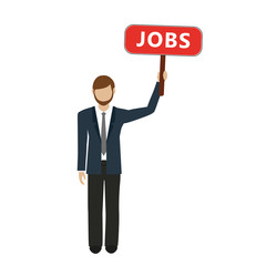 business man with jobs sign in hand vector illustration EPS10