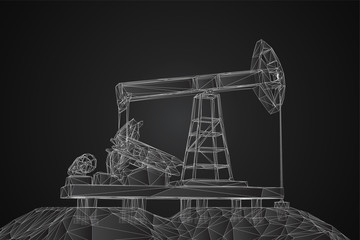 oil derrick. vector 3d object. mining of minerals.