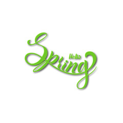 Obraz premium 3d design words spring, lettering. Paper cut style. Vector