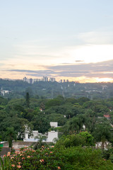 Fototapeta premium Beautiful landscape view at sunset time of the city of Sao Paulo in Brazil, The shot is from Sunset square or in portuguese 