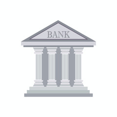 Bank vector illustration isolated on white background. Flat design