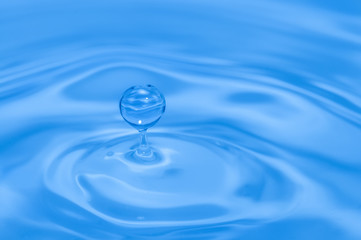 Fototapeta na wymiar water drop splash and ripples macro