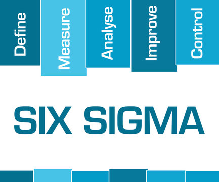 Six Sigma DMAIC Blue Stripes Symbols 