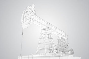 Fototapeta premium oil derrick. vector 3d object. mining of minerals.