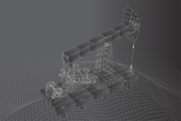 oil derrick. vector 3d object. mining of minerals.
