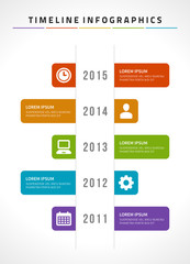 Timeline infographics and icons vector design template.