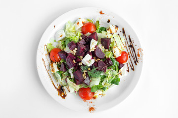 vegetarian salad on white background