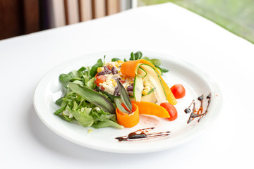 vegetarian salad on white background