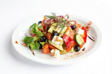 vegetarian salad on white background