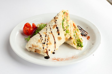 veggie roll on white plate