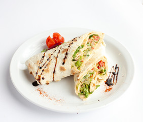 veggie roll on white plate