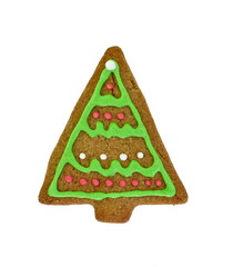 christmas three gingerbread isolated on white background