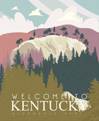 Advertising vector poster of travel to Kentucky, United States.