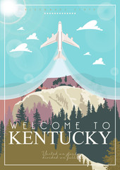 Advertising vector poster of travel to Kentucky, United States.