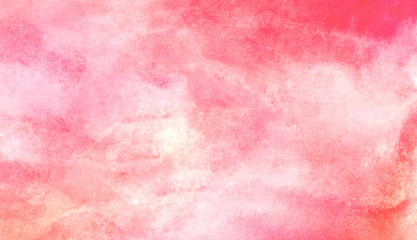 Bright romantic aquarelle painted subtle pink watercolor canvas for design, invitation card, vintage template. Ink effect light magenta color shades gradient illustration on textured paper background