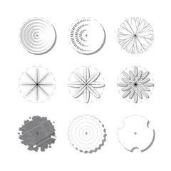 set of trees top view vector.