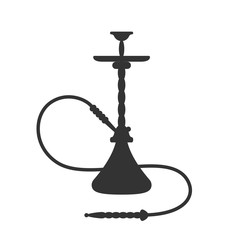 Vector Hookah silhouette icon. Shishas smoking hookah pipes. Sign Isolated on white background.