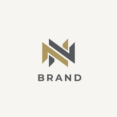 Abstract letter N logotype. Double N monogram. Modern N&N logo idea sign. Universal emblem vector icon.
