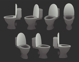 3d vector white toilet with cistern. ready element for the design of advertising plumbing