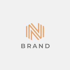 Abstract letter N logotype. Modern logo idea sign. Universal emblem vector icon.