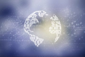 2d illustration Network community concept . Mixed media