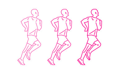runner silhouettes on white background