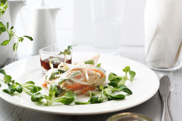 Vegetable, fresh spring rollsy. A healthy vegetarian snack.