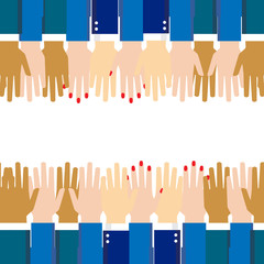 Teamwork Hands in Working Group, Business Partnership Icon