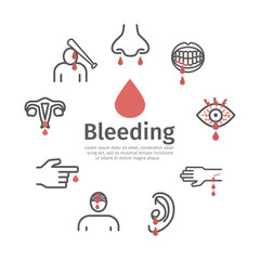 Bleeding banner. Infographic. Vector signs for web graphics.