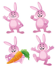 easter bunny cartoon set