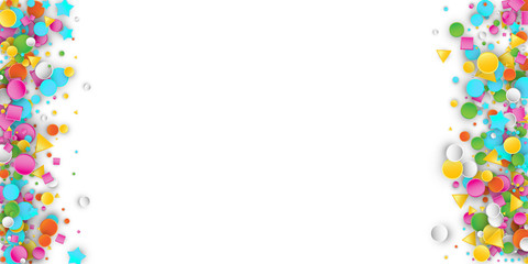 Colored Carnaval Confetti Background with Geometric Shapes