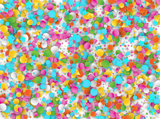 Colored Carnaval Confetti Background with Geometric Shapes