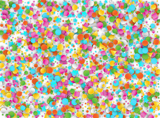 Colored Carnaval Confetti Background with Geometric Shapes